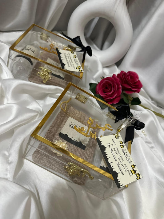 Umrah Tabaruk Premium Acrylic Boxes | Customisation Avalaible Minimum Quantity 10 Boxes