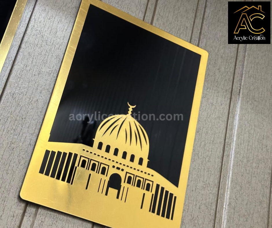 Premium Acrylic Set of Three Islamic Wall Frame  | Khaana Kaaba , Masjid Al Nabwi and Masjid Al Aqsa | Islamic Home Decor